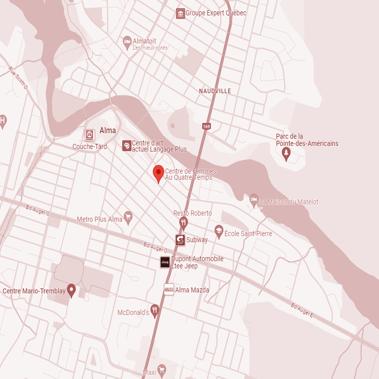 Image de la position du centre de femme au Quatre-Temps a Alma dans google maps.